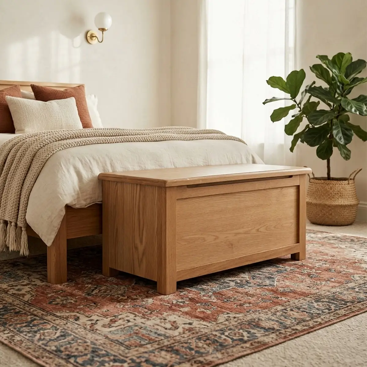 Surrey Oak Blanket Box - Image 3